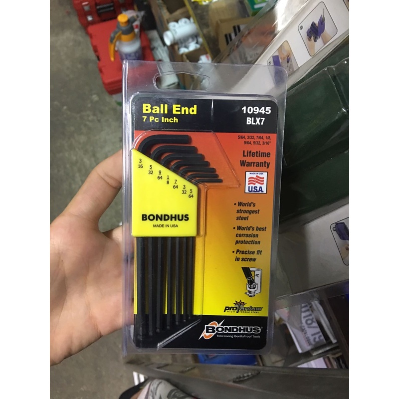 Bondhus 7Pc 5/64″-3/16″ Black Allen Key Set Bp | Model : 006-004-10945 (10945)