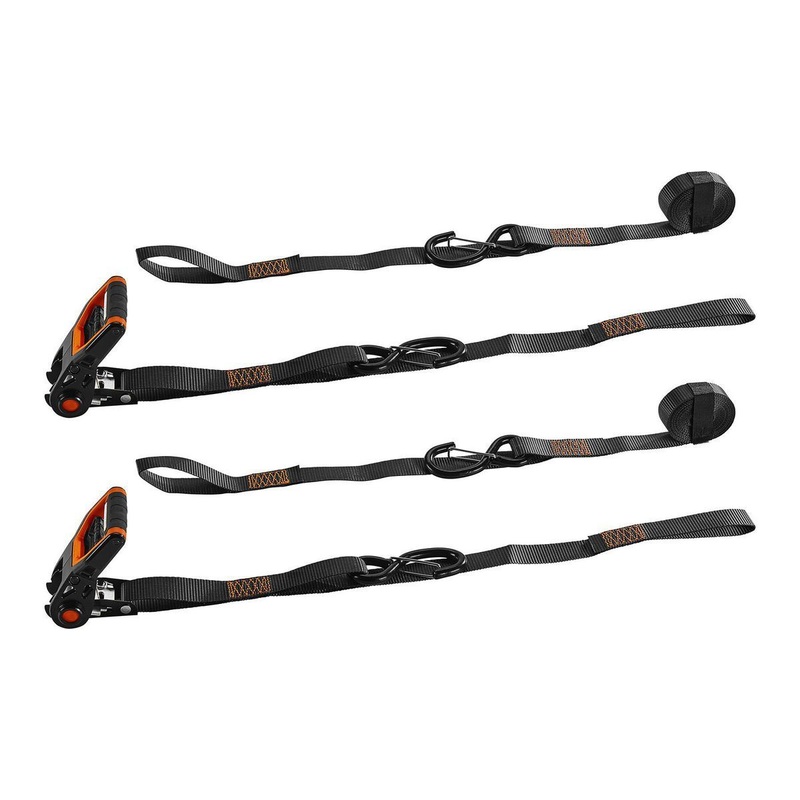 HAUL-MASTER 500 lb. Capacity 1 in. x 12 ft. Ratcheting Tie-Downs, 2-Pack