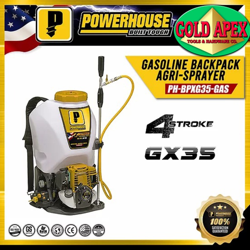 Powerhouse PH-BPGX35-GAS 4-Stroke Engine Powered Knapsack / Backpack Agri-Sprayer