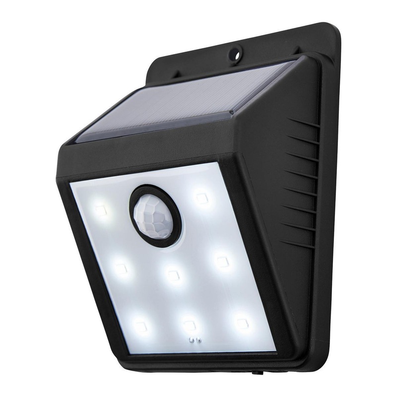 BUNKER HILL SECURITY 115 Lumen Wall-Mount Solar Security Light, Black