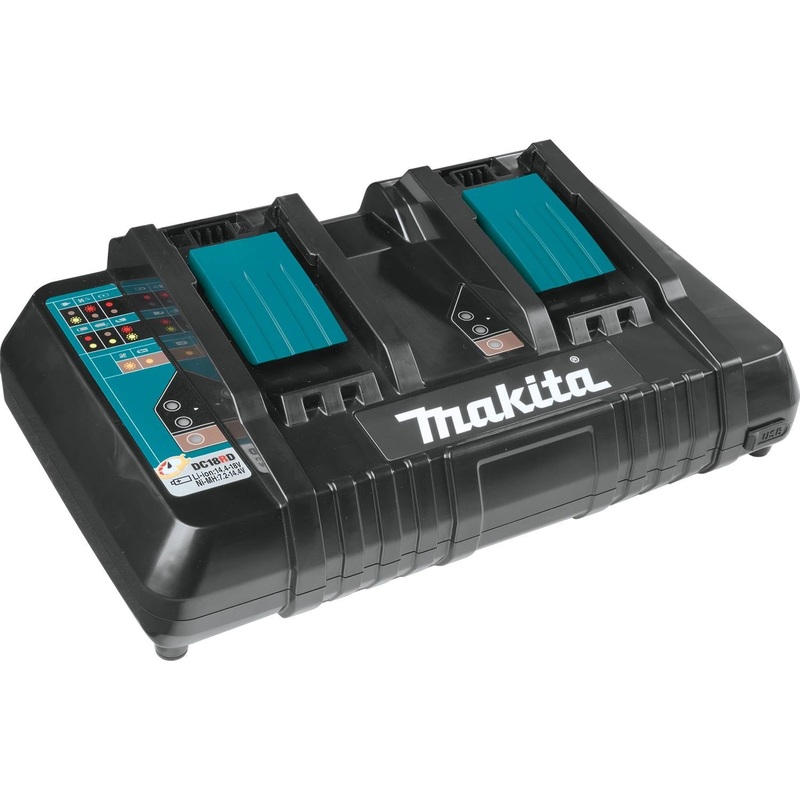 Makita 18V LXT LithiumIon Dual Port Rapid Charger | Model : M*196934-4 (DC18RD)