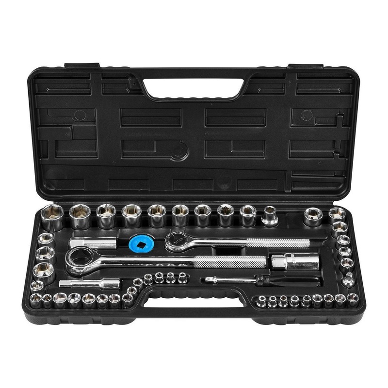 PITTSBURGH 1/4 in., 3/8 in., 1/2 in. Drive SAE and Metric Socket Set, 51-Piece