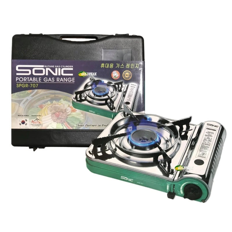 Sonic SPGR-707 Portable Stainless Gas Range With Carrying Case (Butane)