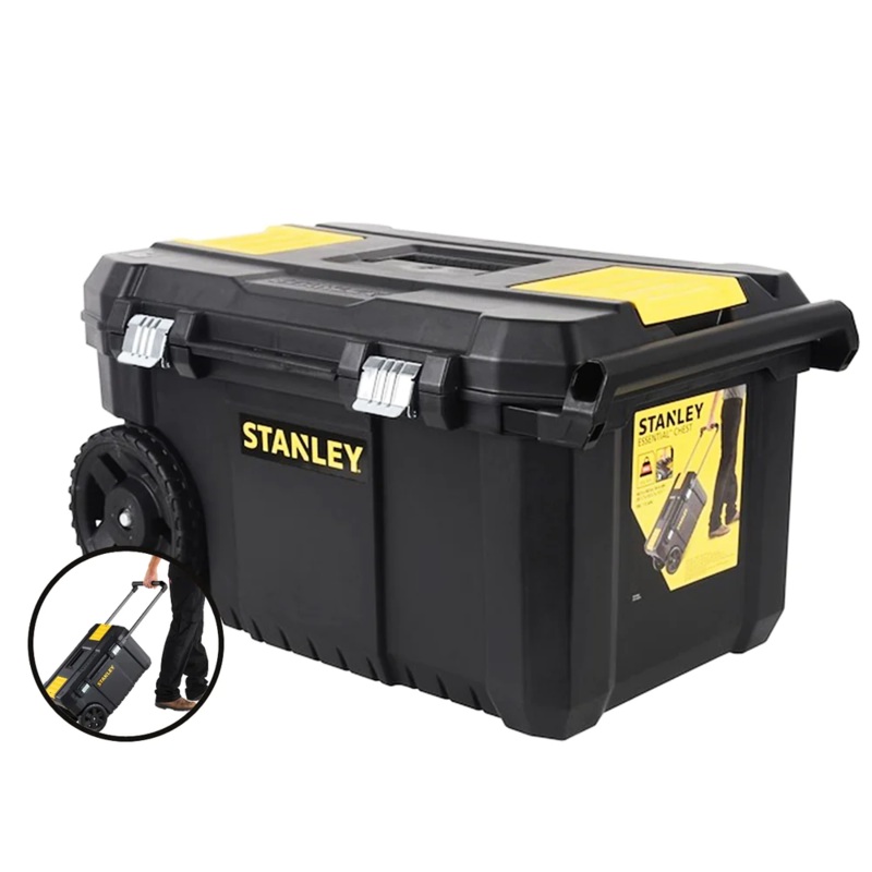Stanley 80-150 Metal Latch Plastic Tool Box Trolley / Rolling Tool Chest (Essential)