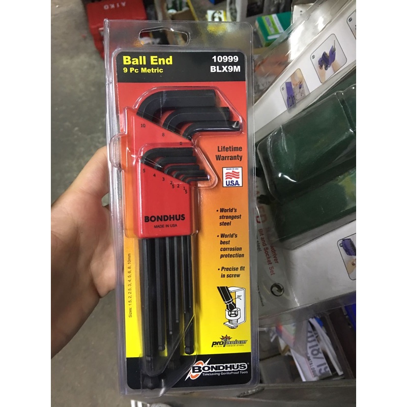 Bondhus (Blk) 9Pc 1.5-10Mm Bp L-Wr Allen Key Set | Model : 006-004-10999 (10999)