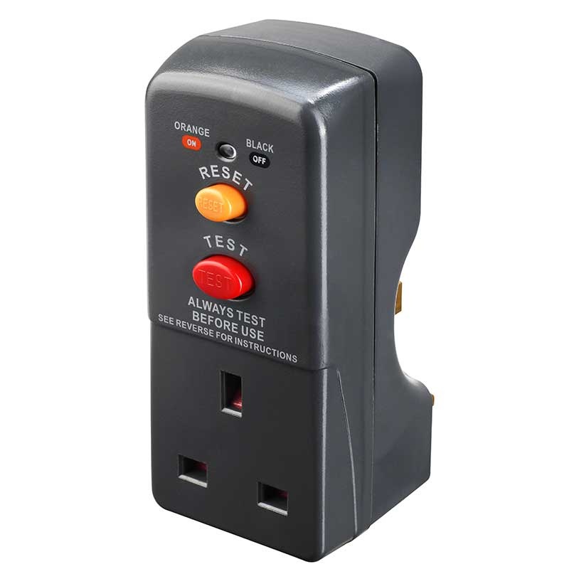 MASTERPLUG 13A RCD Adaptor (Black) (ELCB) | Model: RCD-B10