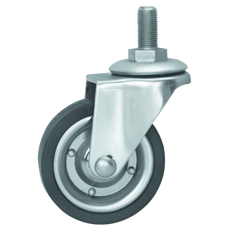 3 in. Rubber Swivel Caster  Stem Mount