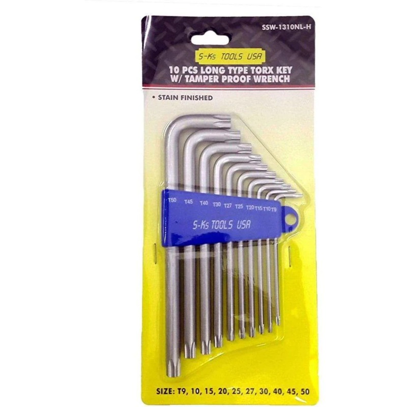S-Ks SSW-1310NL-H Long Type Torx Wrench with Tamper Proof Wrench (10pcs)
