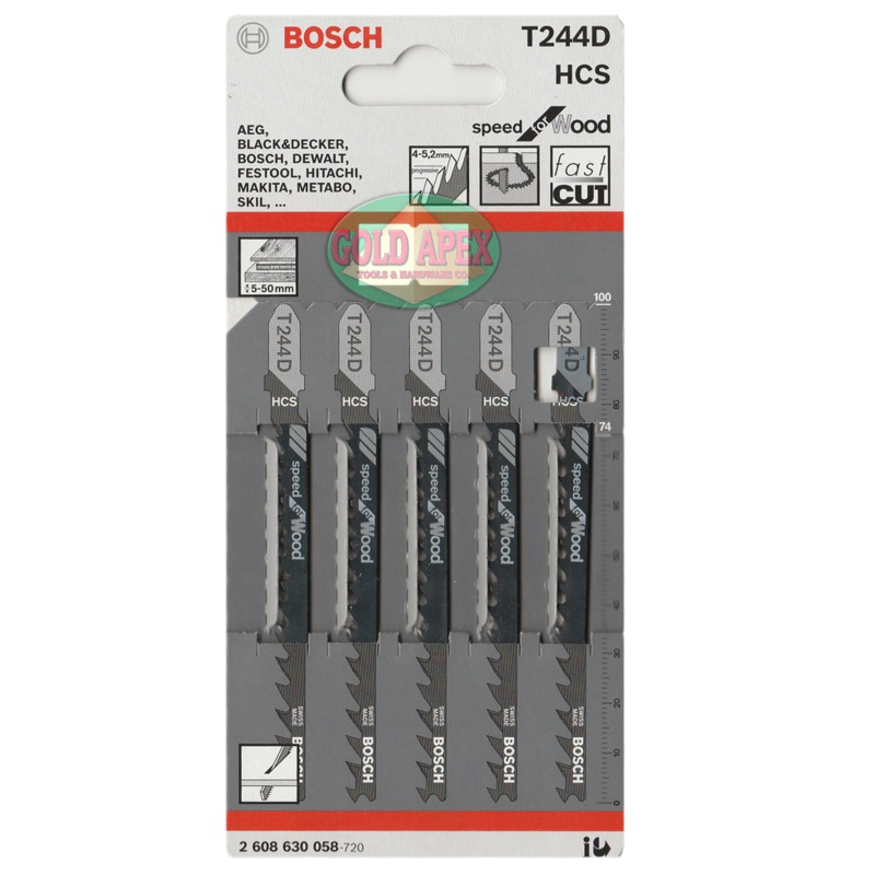 Bosch T244D Jigsaw Blade (T-Type Shank)