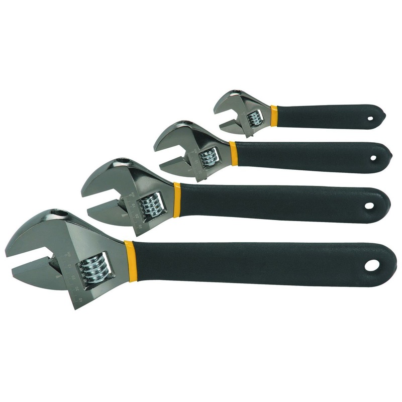 PITTSBURGH Adjustable Laser Etched Wrench Set, 4-Piece