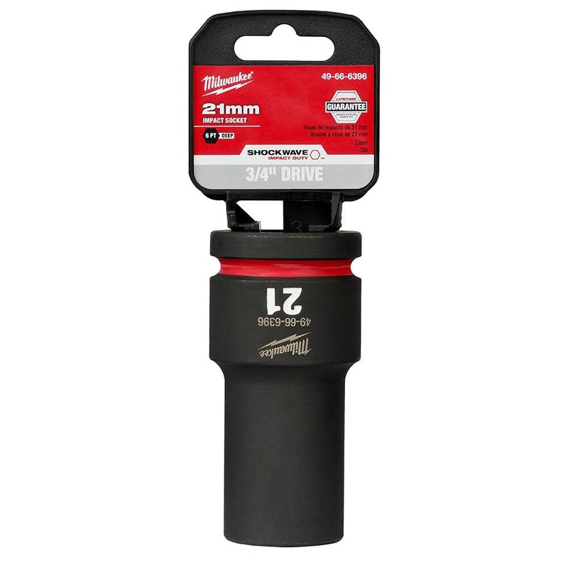 Milwaukee SHOCKWAVE Impact Duty Socket 3/4in Drive 21MM Deep 6 Point