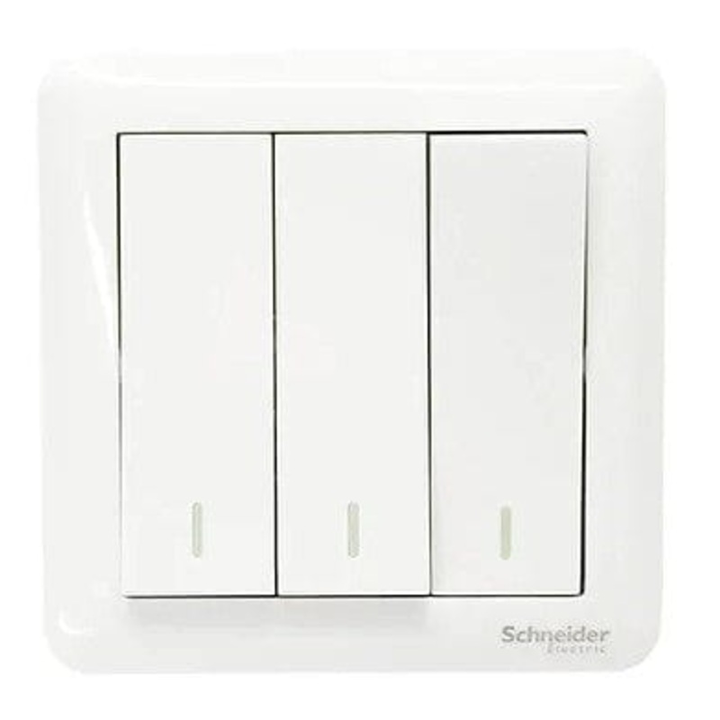 Schneider 10AX 250V 3 Gang 2 Way Switch | Model : A3G33B2A-WE-G2