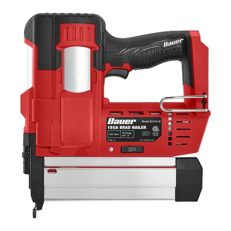 BAUER 20V Cordless, 18 Gauge Brad Nailer – Tool Only