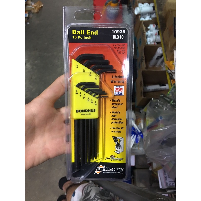 Bondhus 10Pc (1/16″-1/4″) Black Allen Key Set | Model : 006-004-10938 (10938)