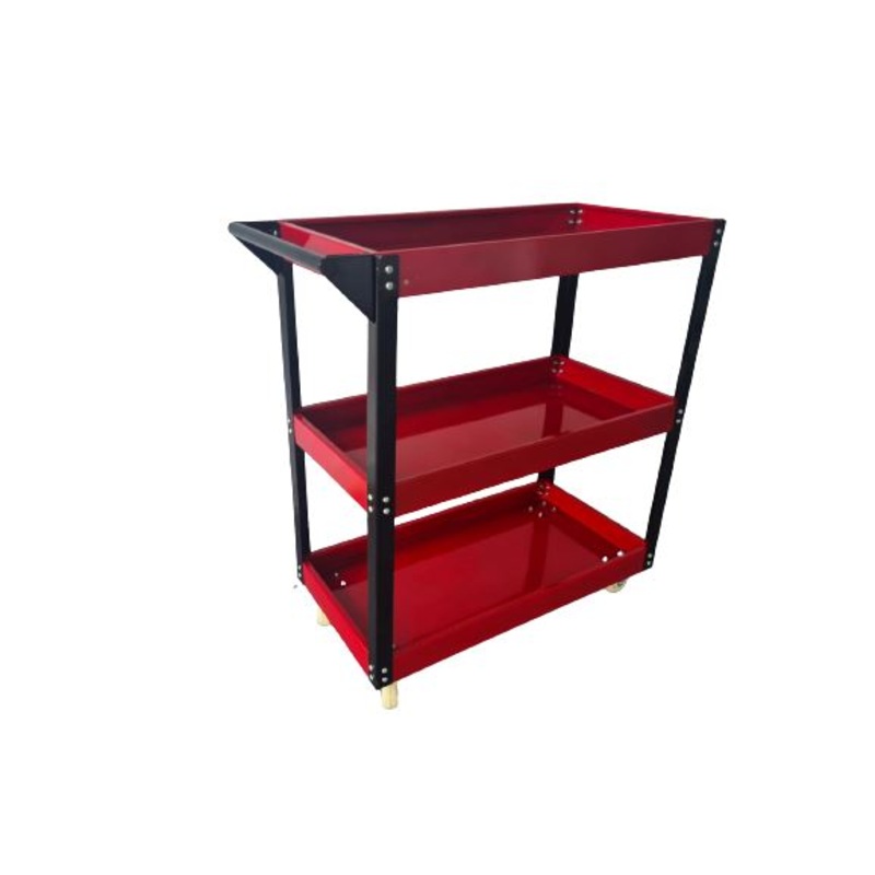 3 Stage Metal Trolley (Red) W:1.4Ftxl2.1Ftxh2.3Ft | Model : TRL-3S