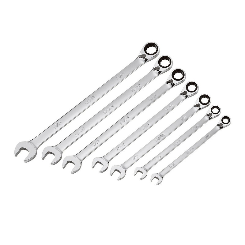 ICON Professional SAE Ratcheting Combination Wrench Set, 7-Piece