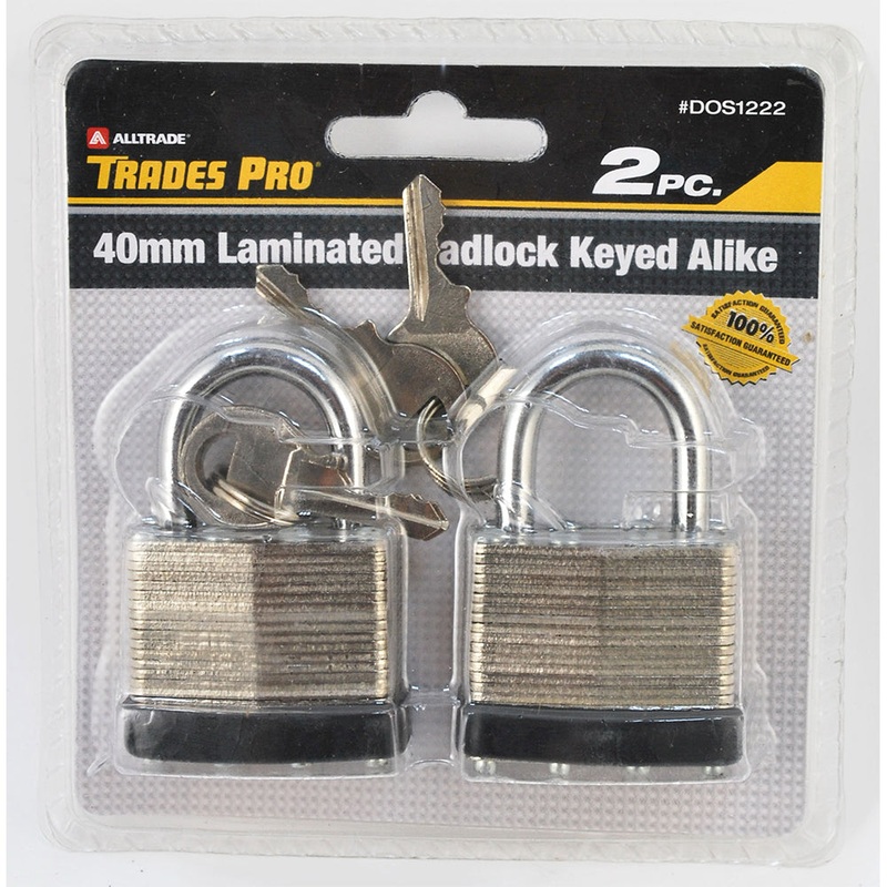 Trades Pro 2pc Padlock, Keyed Alike Default