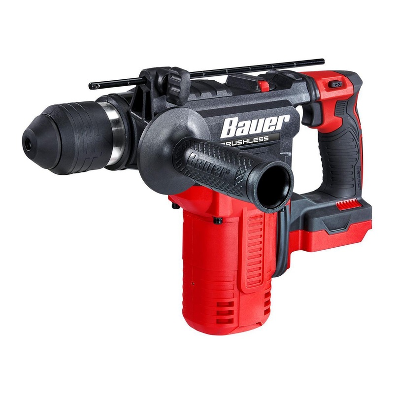 BAUER 20V Brushless Cordless L-Shape 1-1/8 in. SDS-PLUS Type Rotary Hammer – Tool Only