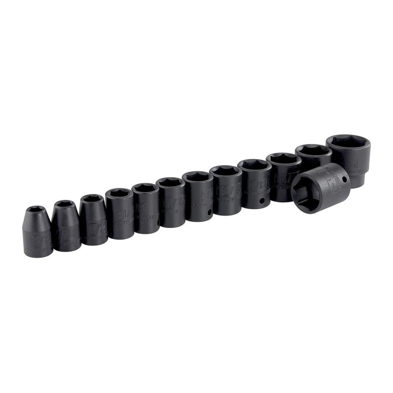 PITTSBURGH 1/2 in. Drive SAE Impact Socket Set, 13-Piece