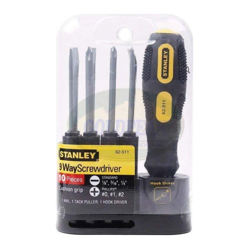 Stanley 62-511 9-Way Interchangeable Cushion Grip Screwdriver