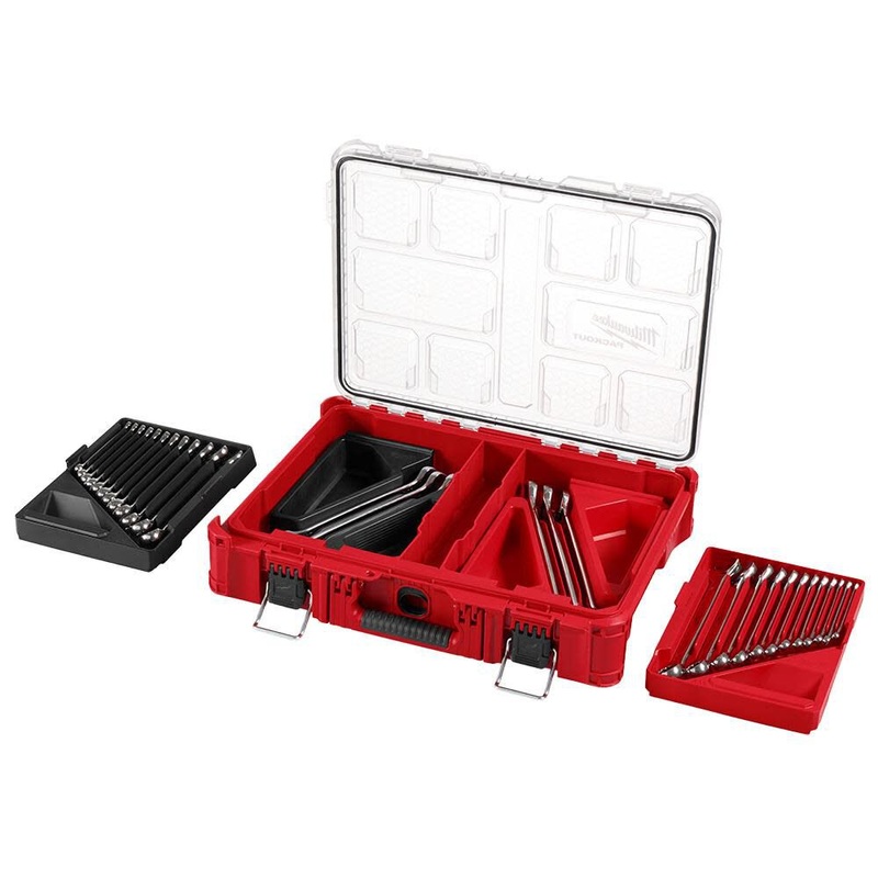 Milwaukee Metric & SAE Combination Wrench Set with PACKOUT Organizer 30 Piece