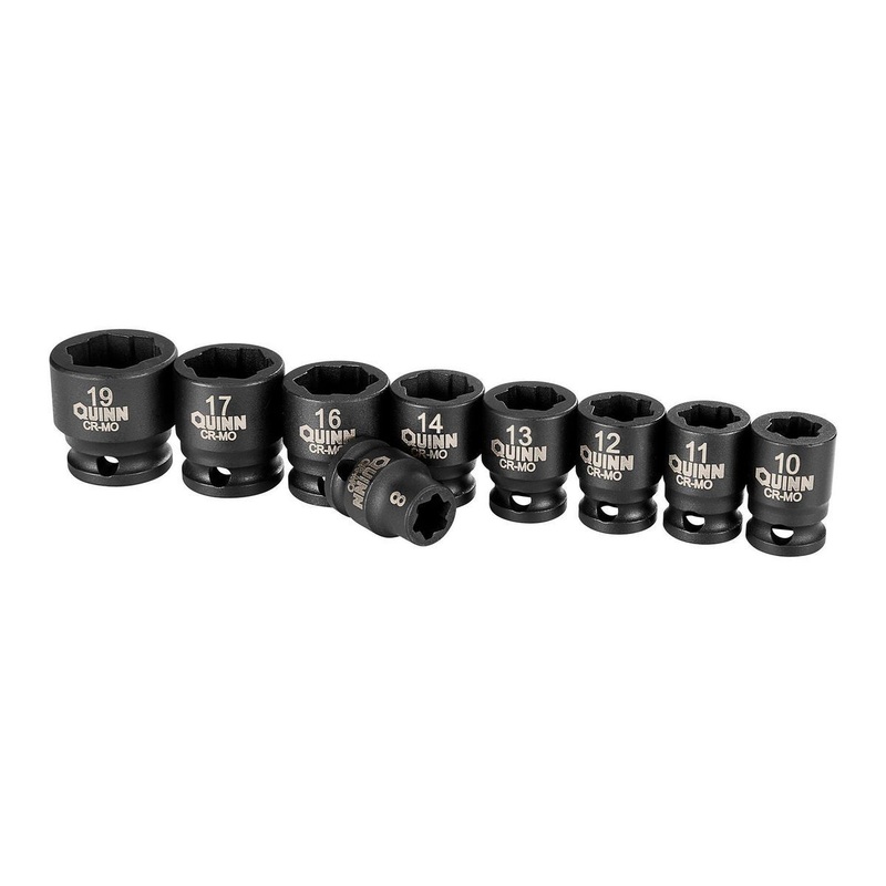 QUINN 3/8 in. Drive Metric Bolt Extractor Socket Set, 9-Piece