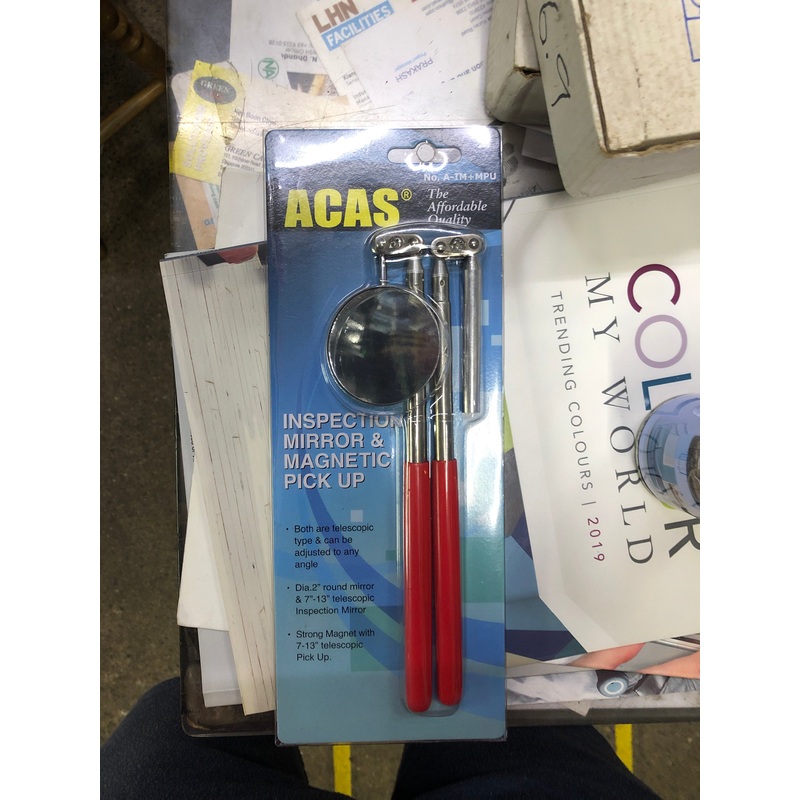 Acas Inspection Mirror Round Type & Magnetic Pick Up | Model : A-IM+MPU