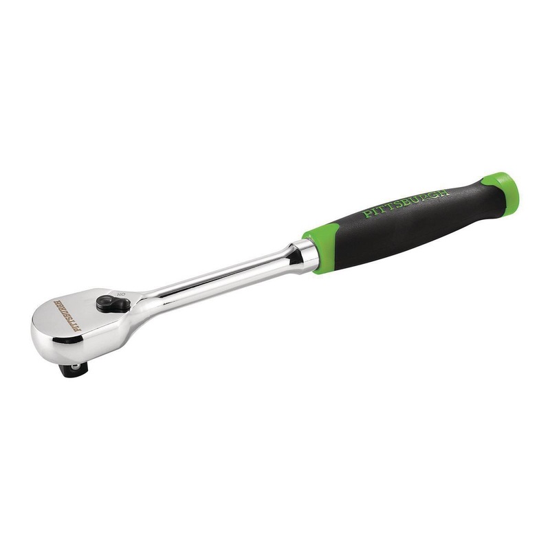 PITTSBURGH 1/2 in. Drive Low-Profile Ratchet with Soft Grip