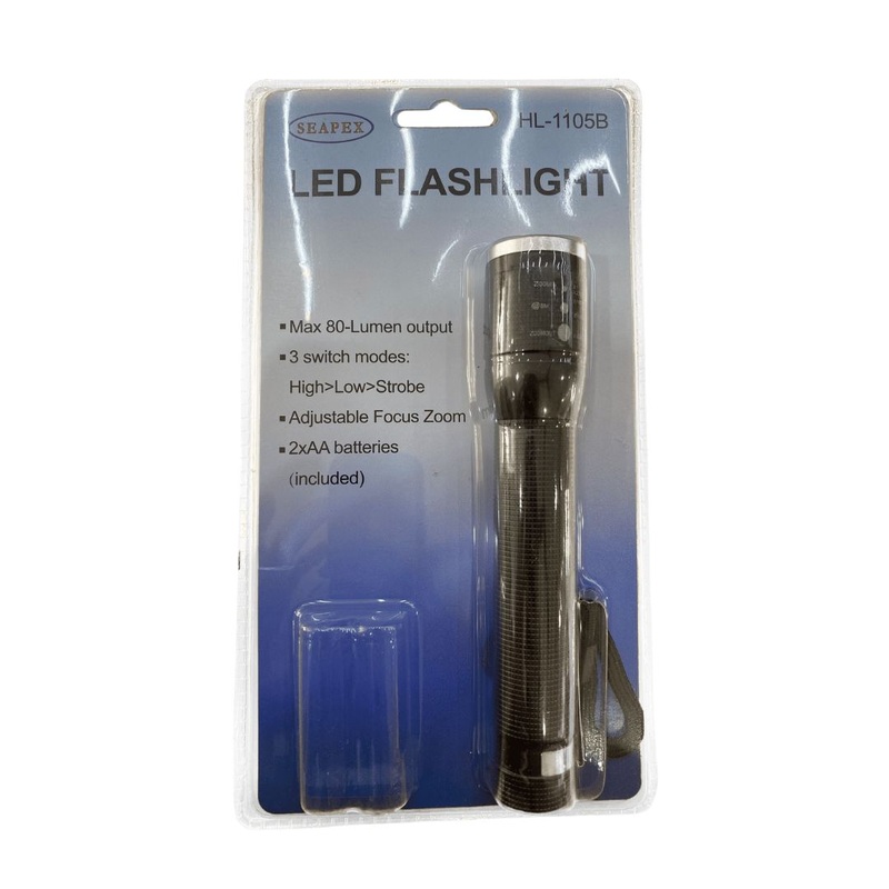 Seapex LED Flashlight HL-1105B (Come with batteries) | Model: LED-HL1105B