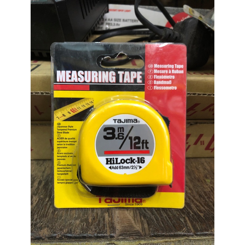 Tajima 3.6m (12ft) Measuring Tape | Model : 016-093-1636 (HiLock-16)