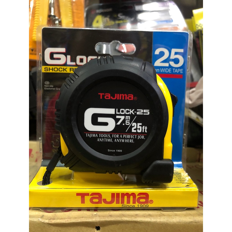 Tajima 7.5m (25ft) 25mm Wide, Shock Resistant Measuring Tape  | Model : 016-095-2575 (GLock-25)