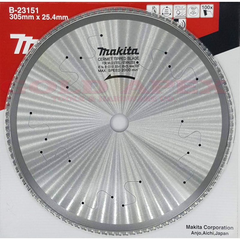 Makita B-23151 TCT Circular Saw Blade for Stainless 12″x100T (for LC1230)
