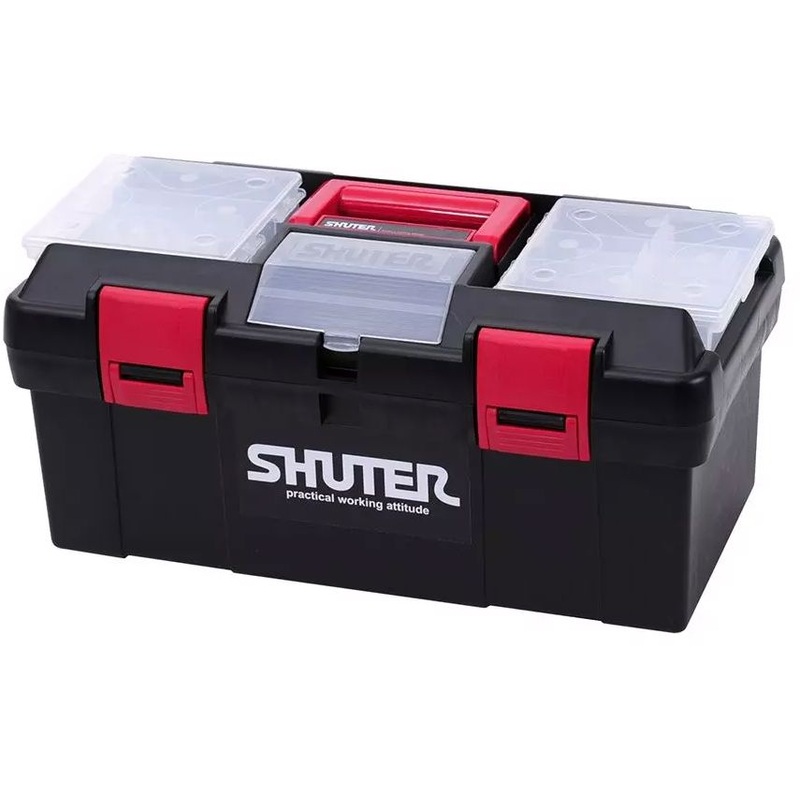 Shuter 11L Professional Tool Box With 1 Tray, 2 Small Parts Organizers And Plastic Locks Super PVC Tool Box TB905 | Model : TB-TB905