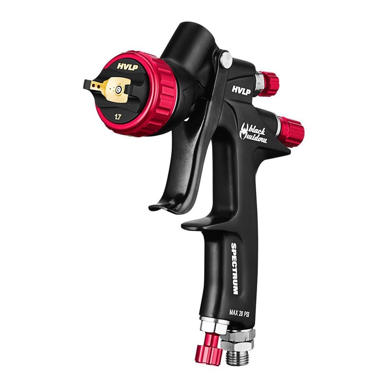 BLACK WIDOW BY SPECTRUM Professional HVLP Gravity-Feed Air Spray Gun with Rear Fan Control