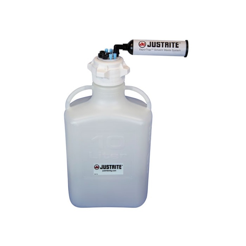 10 Liter HDPE Carboy with Filter Kit, VaporTrap, 4 Ports 1/8″ Tubing, 4 Ports 1/4″ Tubing, 83mm Cap – 12817