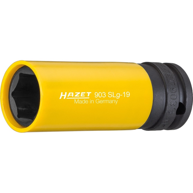 Hazet 903SLG-19 Impact socket (6-point) 19mm x 1/2″ Lug Nut Impact Socket with Plastic Sleeve