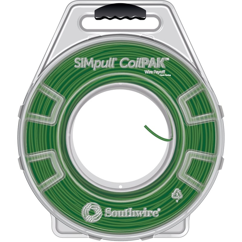 12 THHN/THWN-2 STR Copper, Green, 1000′ CoilPak By Southwire 58019504