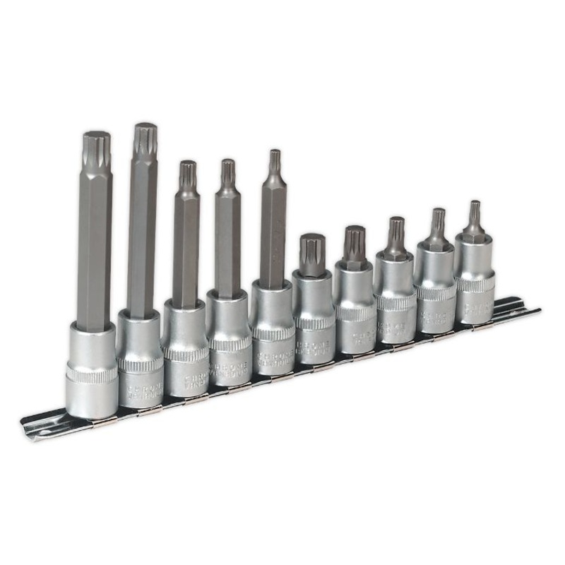 Sealey Spline Socket Bit Set 10pc 1/2″ Drive (Premier)