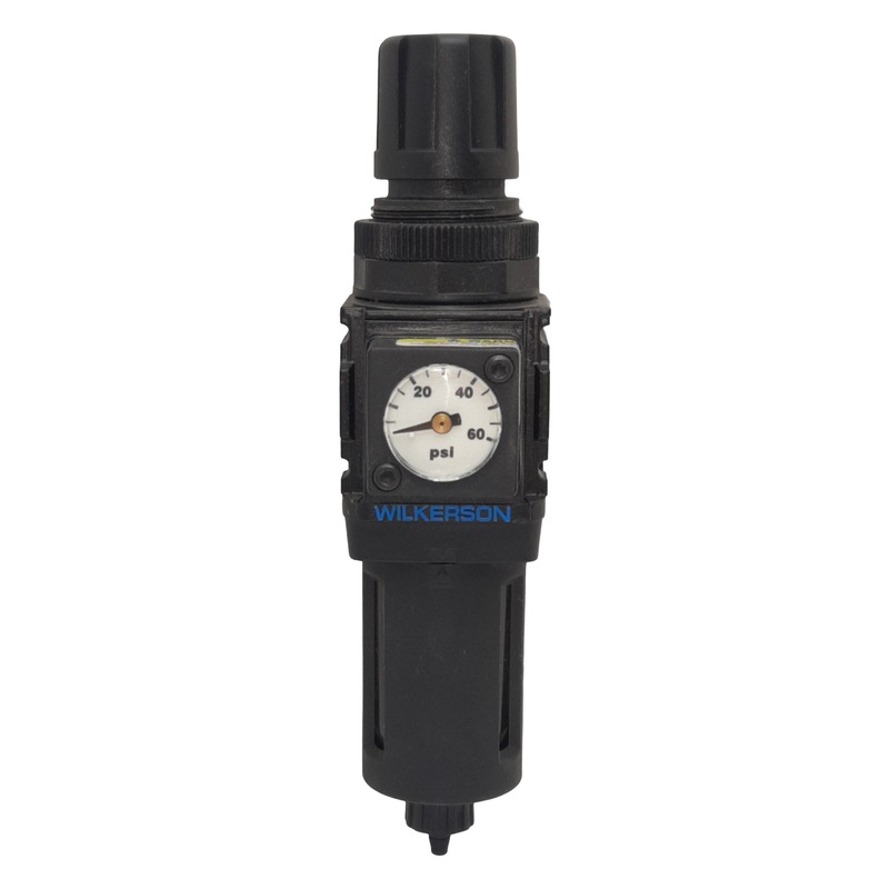 Used Wilkerson B08-02-CKG0 Filter Regulator 0-30psig 73scfm, 5m Filtration, 1/4″ NPT