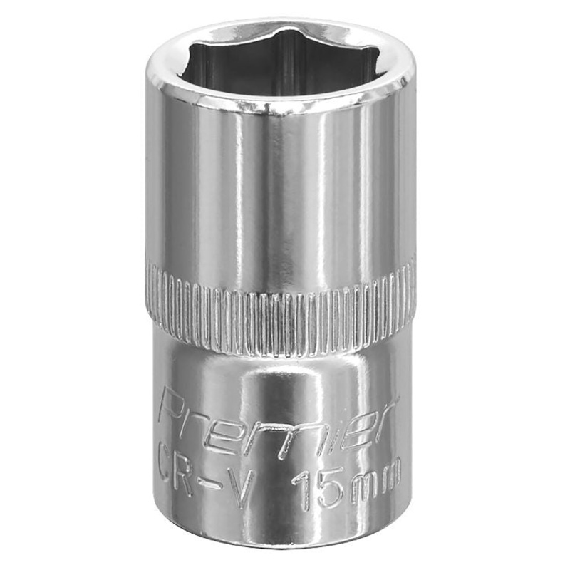 Sealey WallDrive Socket 15mm 1/2″ Drive – Fully Polished (Premier) – 6pt