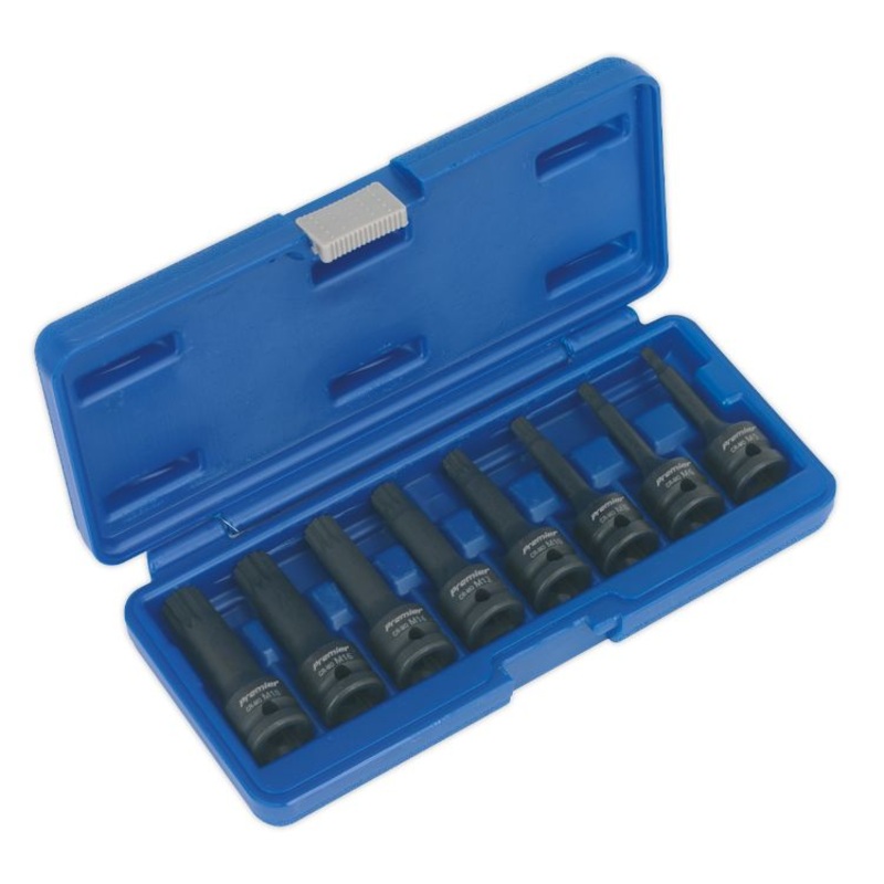 Sealey Impact Spline Socket Bit Set 8pc 1/2″ Drive (Premier)