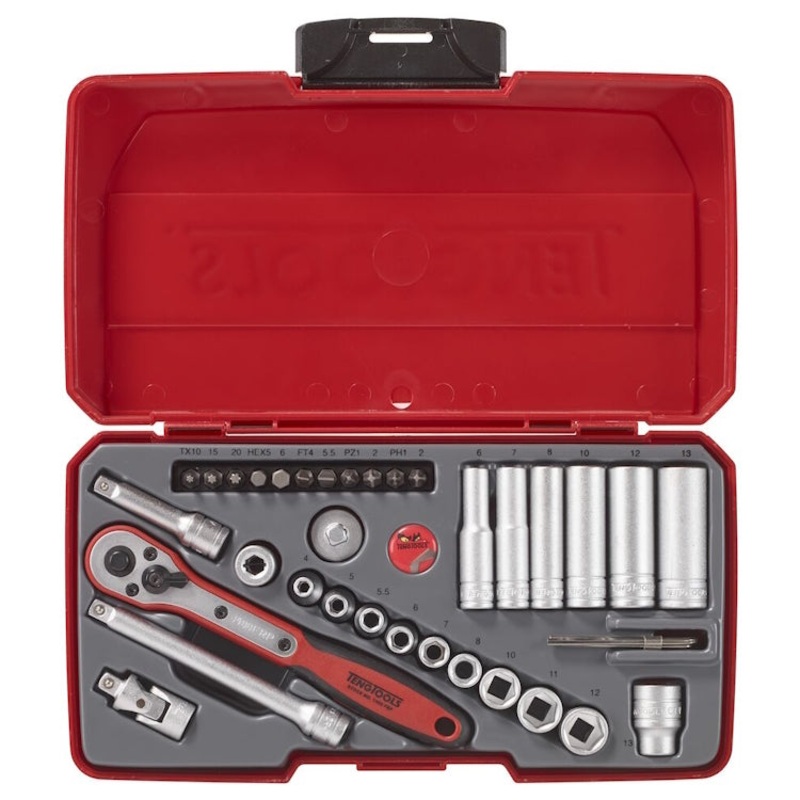Teng Socket Set 1/4″ Drive MM 36pcs – 6pt