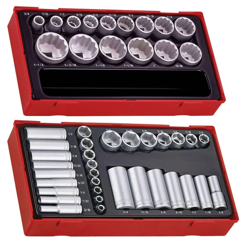 Teng Tools 47 Piece Mixed Drive SAE Socket Set – TT1215AF