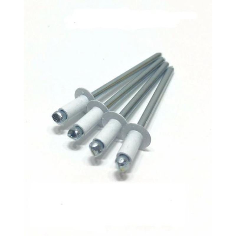 White POP Rivets ALL Steel 4-2 1/8″ x 1/8″ Grip Range Zinc Plated 42 QTY 25