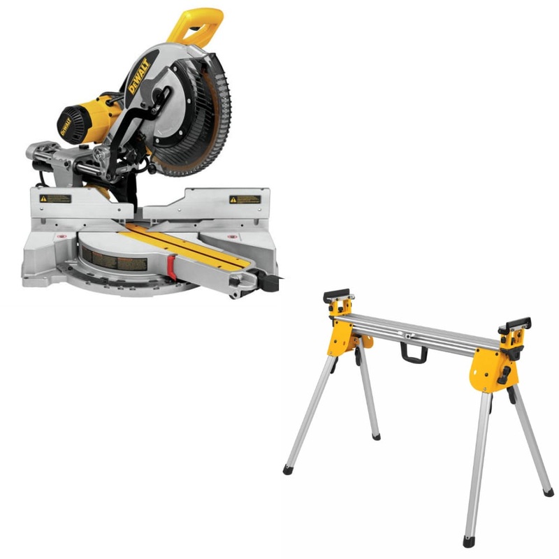 DeWalt DWS779 12″ Double Bevel Miter Saw (15 Amp) w/ DWX724 Miter Saw Stand