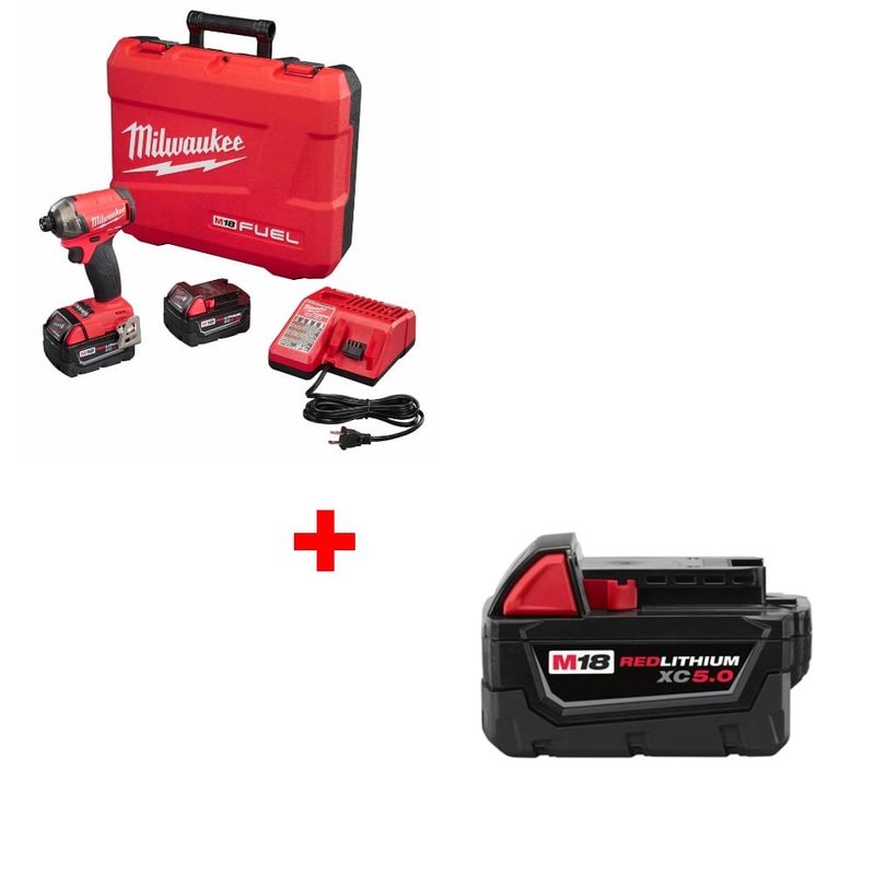 Milwaukee 2760-22 M18 1/4″ Hydraulic Driver Kit w/ 48-11-1850 XC5.0 Battery