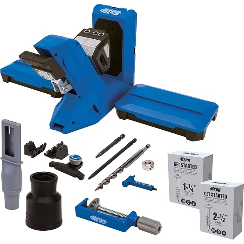 Kreg Tool KPHJ720PRO Pocket-Hole Jig 720PRO – Easy Clamping & Adjusting – Includes Durable Kreg Pocket-Hole Screws – For Materials 1/2″ to 1 1/2″ Thick