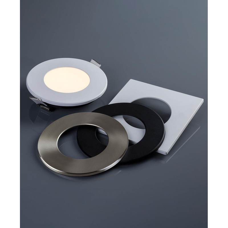 Liteline 4″ SlimLED Plus Brushed Nickel Round Trim, Model SLM4-12W-RT-BN