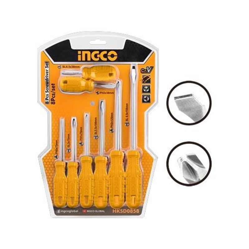 Ingco 8 Pcs screwdriver set HKSD0858