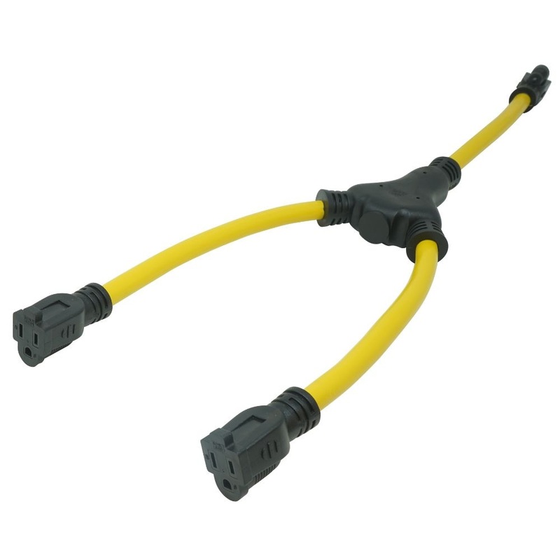 Southwire 19408808 1.5′ Welder Plug Adapter Set, 8/3 Gauge STW, Black Color, 1450-650